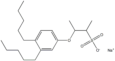 3-(3,4-Dipentylphenoxy)butane-2-sulfonic acid sodium salt,,结构式