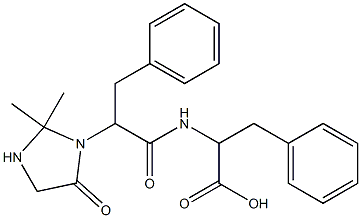 3-Phenyl-2-[[2-(2,2-dimethyl-4-oxoimidazolidin-3-yl)-3-phenylpropionyl]amino]propanoic acid Struktur