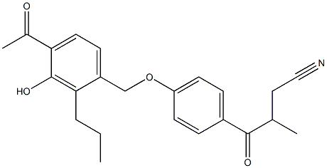 4-[4-(4-Acetyl-3-hydroxy-2-propylbenzyloxy)phenyl]-4-oxo-3-methylbutyronitrile 结构式