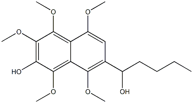 1,3,4,5,8-Pentamethoxy-7-(1-hydroxypentyl)naphthalen-2-ol 结构式