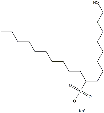 1-ヒドロキシノナデカン-9-スルホン酸ナトリウム 化学構造式