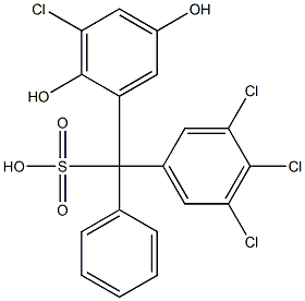 (3-Chloro-2,5-dihydroxyphenyl)(3,4,5-trichlorophenyl)phenylmethanesulfonic acid,,结构式