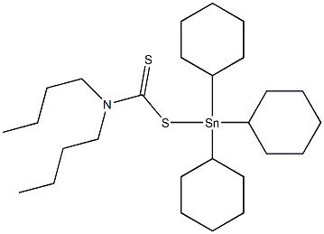 Dibutyldithiocarbamic acid tricyclohexylstannyl ester Struktur