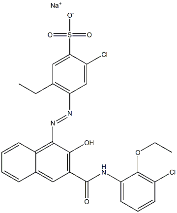 2-Chloro-5-ethyl-4-[[3-[[(3-chloro-2-ethoxyphenyl)amino]carbonyl]-2-hydroxy-1-naphtyl]azo]benzenesulfonic acid sodium salt