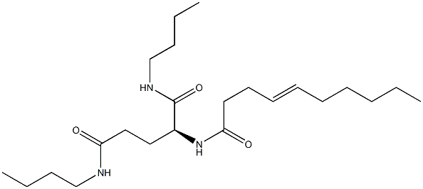 N2-(4-デセノイル)-N1,N5-ジブチルグルタミンアミド 化学構造式