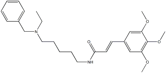 N-[5-(エチルベンジルアミノ)ペンチル]-3-(3,4,5-トリメトキシフェニル)アクリルアミド 化学構造式