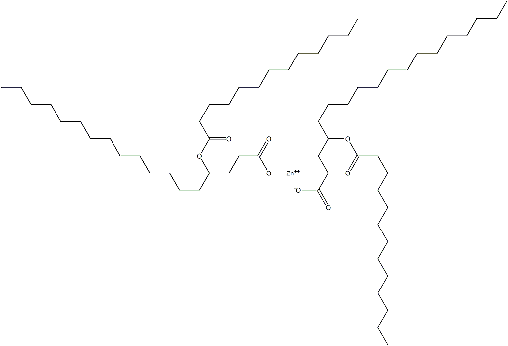 Bis(4-tridecanoyloxyoctadecanoic acid)zinc salt Structure