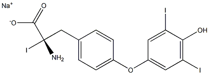 (S)-2-Amino-3-[4-(4-hydroxy-3,5-diiodophenoxy)phenyl]-2-iodopropanoic acid sodium salt Structure