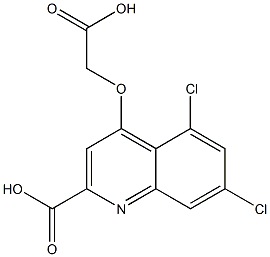 5,7-Dichloro-4-[(carboxymethyl)oxy]quinoline-2-carboxylic acid Struktur