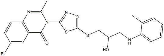 6-Bromo-2-methyl-3-[5-[[3-(2-methylanilino)-2-hydroxypropyl]thio]-1,3,4-thiadiazol-2-yl]quinazolin-4(3H)-one