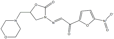 5-Morpholinomethyl-3-[(5-nitro-2-furoyl)methyleneamino]-2-oxazolidinone 结构式