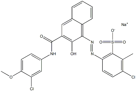 3-Chloro-2-methyl-6-[[3-[[(3-chloro-4-methoxyphenyl)amino]carbonyl]-2-hydroxy-1-naphtyl]azo]benzenesulfonic acid sodium salt|