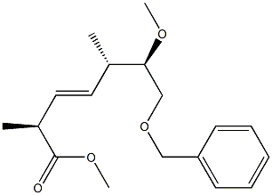 (2S,5S,6R,3E)-7-(Benzyloxy)-6-methoxy-2,5-dimethyl-3-heptenoic acid methyl ester 结构式