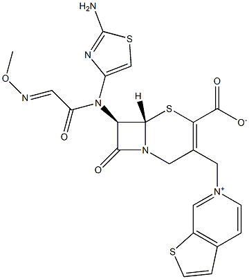  (7R)-7-[(2-Amino-4-thiazolyl)(methoxyimino)acetylamino]-3-[[(thieno[2,3-c]pyridin-6-ium)-6-yl]methyl]cepham-3-ene-4-carboxylic acid