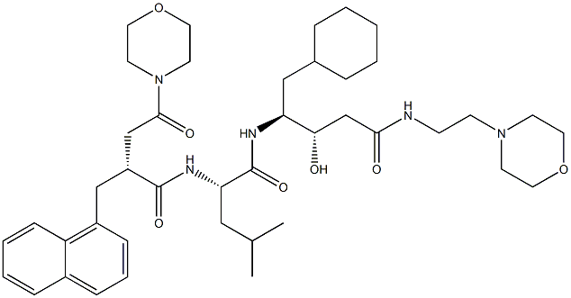 (3S,4S)-3-Hydroxy-5-cyclohexyl-4-[[(2S)-4-methyl-2-[[(2R)-2-(morpholinocarbonylmethyl)-3-(1-naphthalenyl)propionyl]amino]valeryl]amino]-N-(2-morpholinoethyl)valeramide