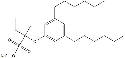 2-(3,5-ジヘキシルフェノキシ)ブタン-2-スルホン酸ナトリウム 化学構造式