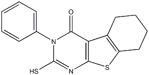 2-Mercapto-3-phenyl-5,6,7,8-tetrahydro[1]benzothieno[2,3-d]pyrimidine-4(3H)-one Structure