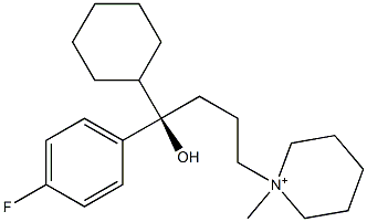 1-[(R)-4-Hydroxy-4-cyclohexyl-4-(4-fluorophenyl)butyl]-1-methylpiperidinium Structure