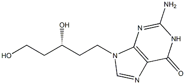 2-Amino-9-[(3R)-3,5-dihydroxypentyl]-1,9-dihydro-6H-purin-6-one Structure