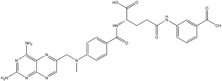 (S)-2-[4-[N-(2,4-Diaminopteridin-6-ylmethyl)(methyl)amino]benzoylamino]-5-(3-carboxyphenylamino)-5-oxovaleric acid Structure