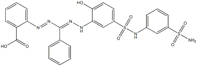 5-(2-Carboxyphenyl)-1-[2-hydroxy-5-[N-(3-sulfamoylphenyl)sulfamoyl]phenyl]-3-phenylformazan 结构式