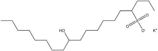 11-Hydroxynonadecane-4-sulfonic acid potassium salt,,结构式