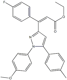 (Z)-3-(4-Fluorophenyl)-3-[[1-(4-methoxyphenyl)-5-(4-methylphenyl)-1H-pyrazol]-3-yl]propenoic acid ethyl ester,,结构式