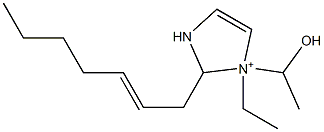 1-Ethyl-2-(2-heptenyl)-1-(1-hydroxyethyl)-4-imidazoline-1-ium Struktur