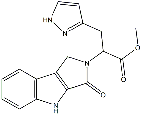 3-(1H-Pyrazol-3-yl)-2-[(1,2,3,4-tetrahydro-3-oxopyrrolo[3,4-b]indol)-2-yl]propionic acid methyl ester Structure
