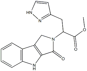 3-(1H-Pyrazol-3-yl)-2-[(1,2,3,4-tetrahydro-3-oxopyrrolo[3,4-b]indol)-2-yl]propionic acid methyl ester,,结构式