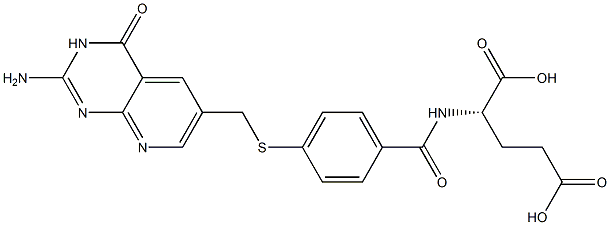 N-[4-[[[(2-Amino-3,4-dihydro-4-oxopyrido[2,3-d]pyrimidin)-6-yl]methyl]thio]benzoyl]-L-glutamic acid 结构式