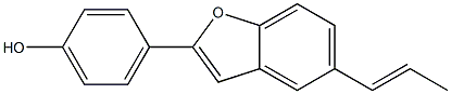 4-[5-[(E)-1-Propenyl]benzofuran-2-yl]phenol,,结构式