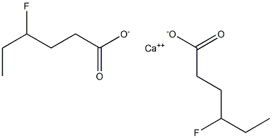 Bis(4-fluorohexanoic acid)calcium salt,,结构式