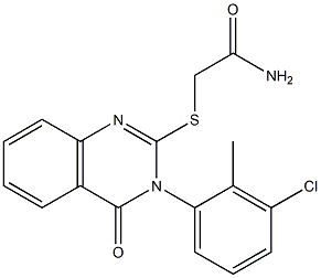 2-(2-Amino-2-oxoethylthio)-3-(3-chloro-2-methylphenyl)-quinazolin-4(3H)-one Struktur