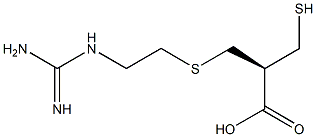 (R)-3-[(2-グアニジノエチル)チオ]-2-(メルカプトメチル)プロパン酸 化学構造式