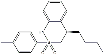 (4R)-3,4-Dihydro-2-(4-methylphenyl)-4-butyl-2H-2,1-benzothiazine 2,2-dioxide 结构式