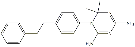 1-[4-(2-Phenylethyl)phenyl]-2,2-dimethyl-4,6-diamino-1,2-dihydro-1,3,5-triazine,,结构式