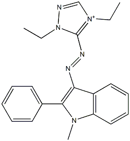 1,4-Diethyl-5-(1-methyl-2-phenyl-1H-indol-3-ylazo)-1H-1,2,4-triazol-4-ium Structure