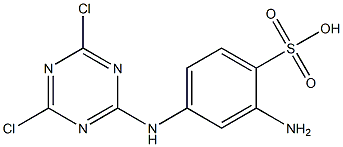 2-Amino-4-(4,6-dichloro-1,3,5-triazin-2-ylamino)benzenesulfonic acid,,结构式