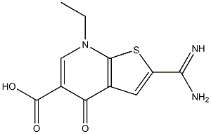 2-[Aminoiminomethyl]-4,7-dihydro-7-ethyl-4-oxothieno[2,3-b]pyridine-5-carboxylic acid 结构式