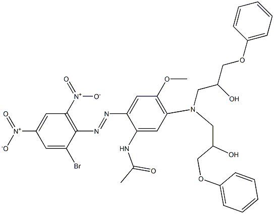 N-[2-(2-Bromo-4,6-dinitrophenylazo)-5-[N,N-bis(2-hydroxy-3-phenoxypropyl)amino]-4-methoxyphenyl]acetamide 结构式