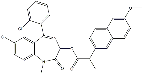 1,3-Dihydro-1-methyl-5-(2-chlorophenyl)-7-chloro-2-oxo-2H-1,4-benzodiazepin-3-ol 2-(6-methoxynaphthalen-2-yl)propionate