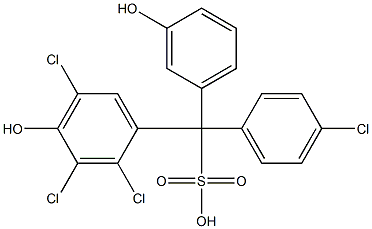 (4-Chlorophenyl)(2,3,5-trichloro-4-hydroxyphenyl)(3-hydroxyphenyl)methanesulfonic acid,,结构式