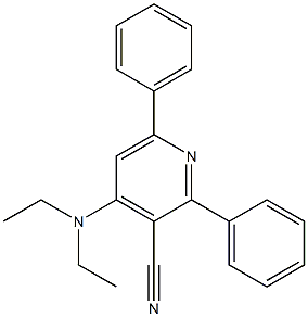 2-フェニル-4-(ジエチルアミノ)-6-フェニルピリジン-3-カルボニトリル 化学構造式