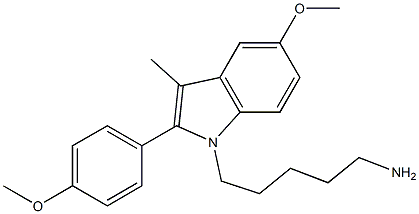 1-(5-Aminopentyl)-5-methoxy-2-(4-methoxyphenyl)-3-methyl-1H-indole,,结构式