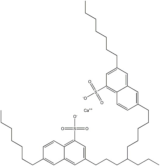 Bis(3,6-diheptyl-1-naphthalenesulfonic acid)calcium salt,,结构式