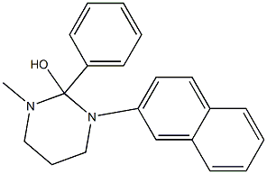 Hexahydro-1-methyl-2-phenyl-3-(2-naphtyl)pyrimidin-2-ol Structure