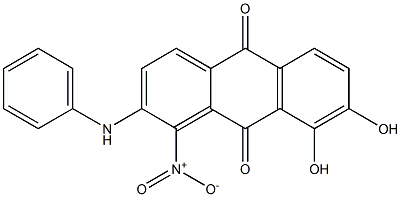 2-アニリノ-7,8-ジヒドロキシ-1-ニトロアントラキノン 化学構造式