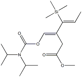 (3E,4Z)-3-[[(ジイソプロピルアミノ)カルボニルオキシ]メチレン]-4-(トリメチルシリル)-4-ヘキセン酸メチル 化学構造式