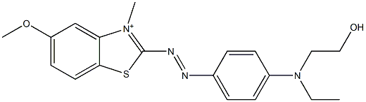 2-[[4-[Ethyl(2-hydroxyethyl)amino]phenyl]azo]-5-methoxy-3-methylbenzothiazol-3-ium Struktur